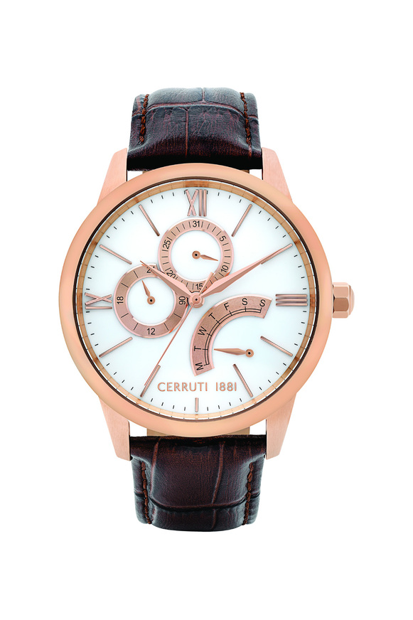 CERRUTI ALBIANO BROWN LEATHER STRAP