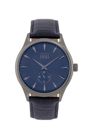 CERRUTI CLUSONE BLUE LEATHER STRAP