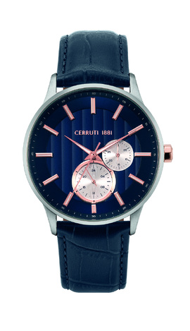 CERUTTI CARZANO BLUE LEATHER STRAP