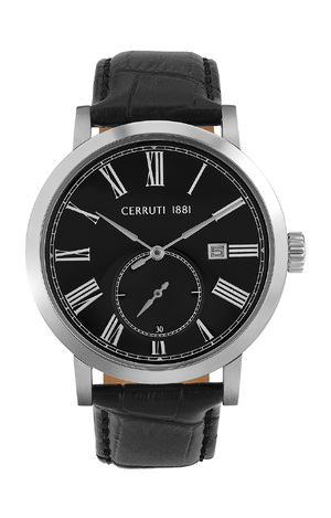 CERRUTI SARNONICO BLACK LEATHER STRAP