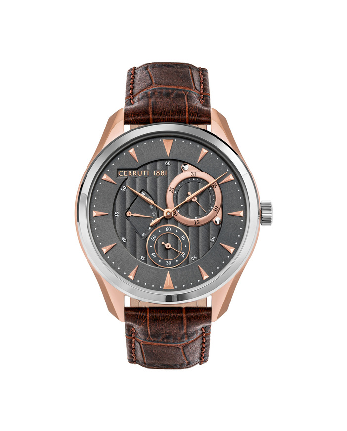 CERRUTI CANAZEI BROWN LEATHER MULTIFUNCTION