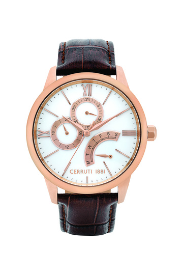 CERRUTI ALBIANO BROWN LEATHER STRAP