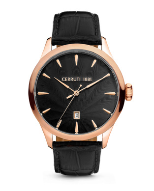 CERRUTI CAMPESTRI BLACK LEATHER STRAP
